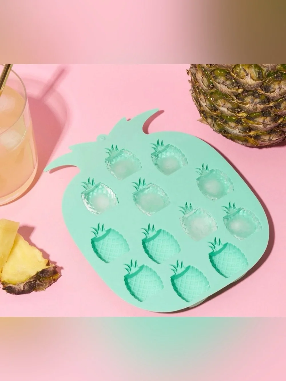 Blush Pineapple Silicone Ice Tray - Set of 2 - Teal Green BRAND NEW NEVER OPENED